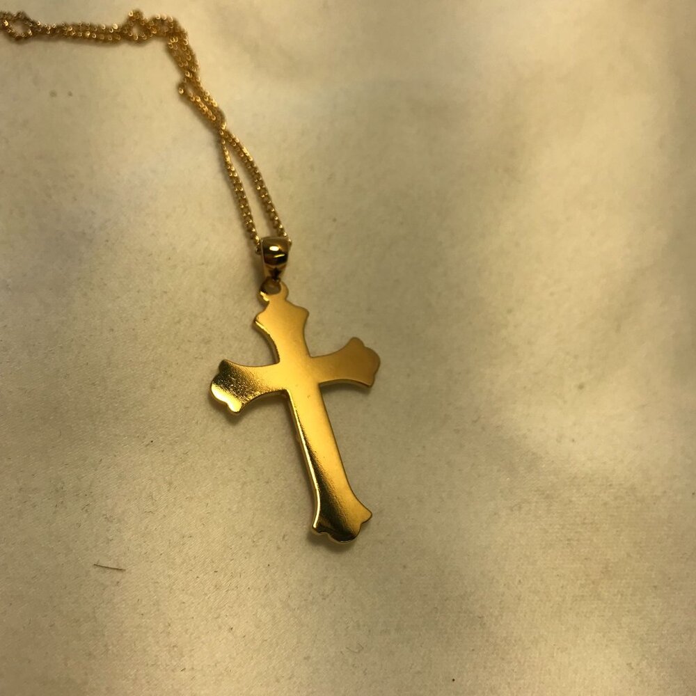 Avon Goldtone Crucifix Necklace 2002 Vintage - Picture 6 of 11